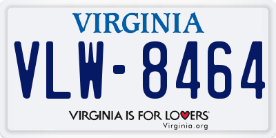 VA license plate VLW8464