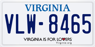 VA license plate VLW8465