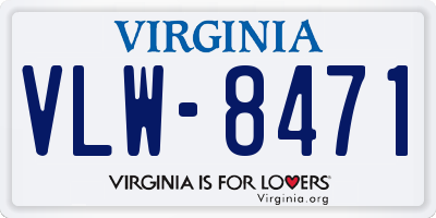 VA license plate VLW8471