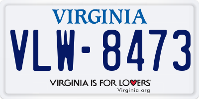 VA license plate VLW8473