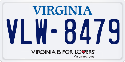 VA license plate VLW8479