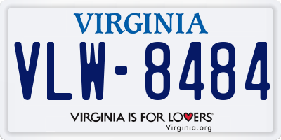 VA license plate VLW8484