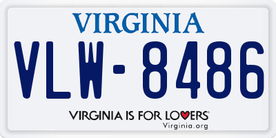 VA license plate VLW8486