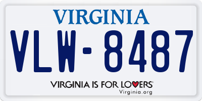 VA license plate VLW8487