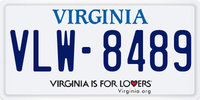 VA license plate VLW8489