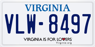 VA license plate VLW8497