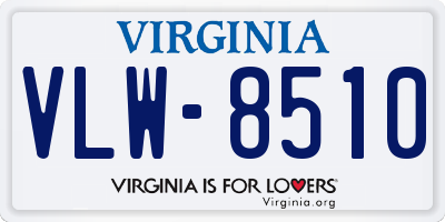 VA license plate VLW8510