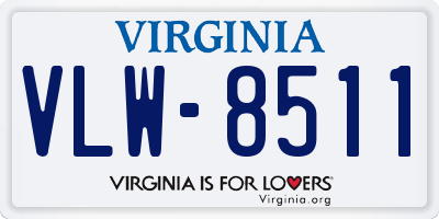 VA license plate VLW8511