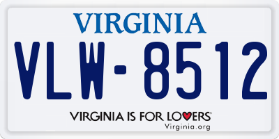 VA license plate VLW8512