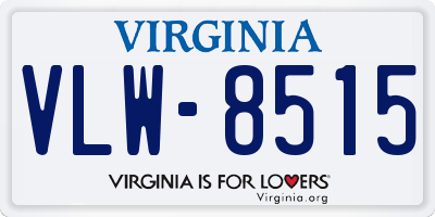 VA license plate VLW8515