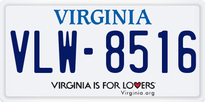 VA license plate VLW8516