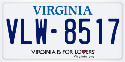 VA license plate VLW8517