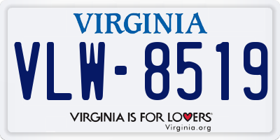 VA license plate VLW8519