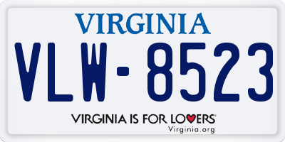 VA license plate VLW8523