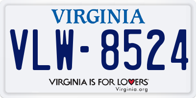 VA license plate VLW8524