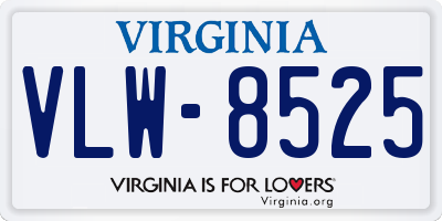 VA license plate VLW8525