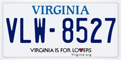 VA license plate VLW8527