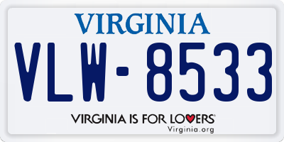 VA license plate VLW8533