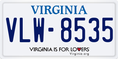 VA license plate VLW8535