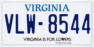 VA license plate VLW8544