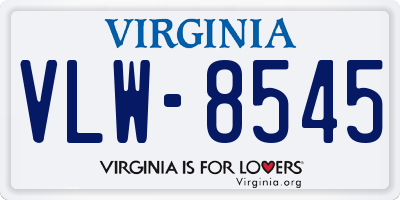 VA license plate VLW8545