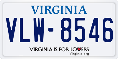 VA license plate VLW8546