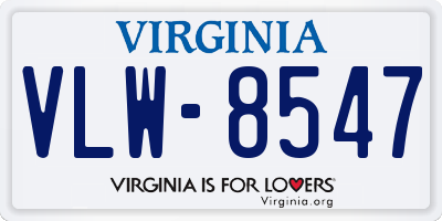 VA license plate VLW8547