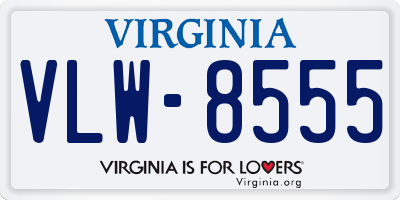 VA license plate VLW8555