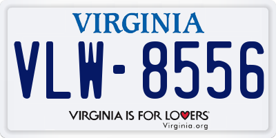 VA license plate VLW8556