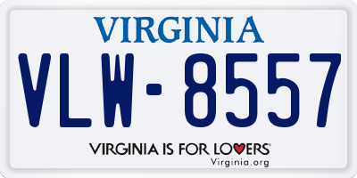 VA license plate VLW8557