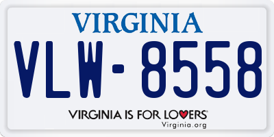 VA license plate VLW8558