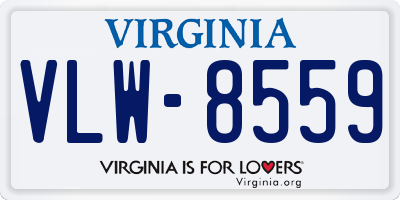 VA license plate VLW8559