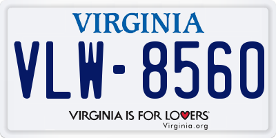 VA license plate VLW8560