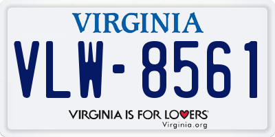 VA license plate VLW8561