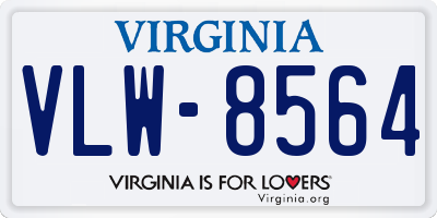 VA license plate VLW8564