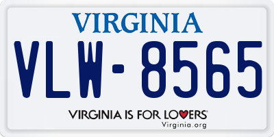 VA license plate VLW8565