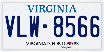 VA license plate VLW8566