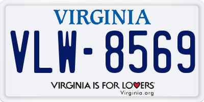 VA license plate VLW8569