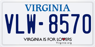 VA license plate VLW8570