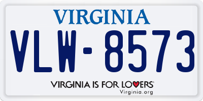 VA license plate VLW8573