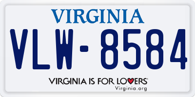 VA license plate VLW8584