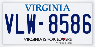 VA license plate VLW8586