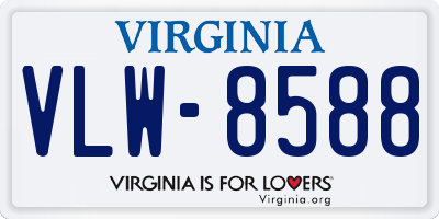 VA license plate VLW8588