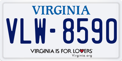 VA license plate VLW8590