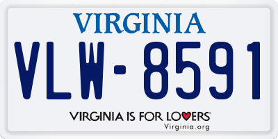 VA license plate VLW8591