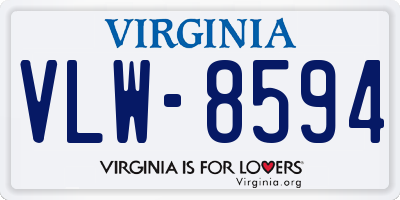 VA license plate VLW8594