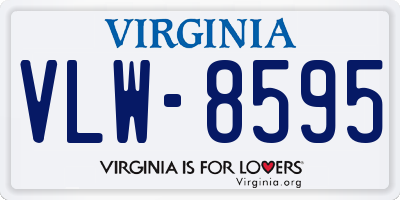 VA license plate VLW8595