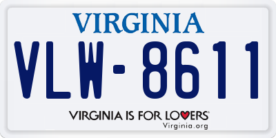 VA license plate VLW8611