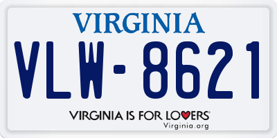 VA license plate VLW8621