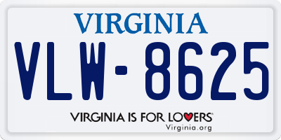 VA license plate VLW8625